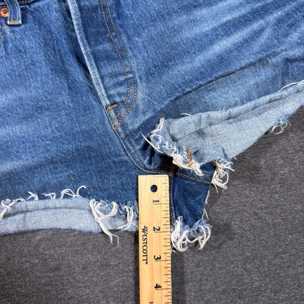Levi's Blue Distressed Denim Jean Shorts